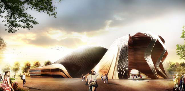 futuristic architecture futuristic wooden structure