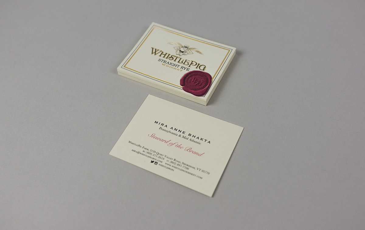 Whiskey Stationery Business Cards letterhead envelopes whistlepig wax seal vintage Classic golden foil elegant Quality paper