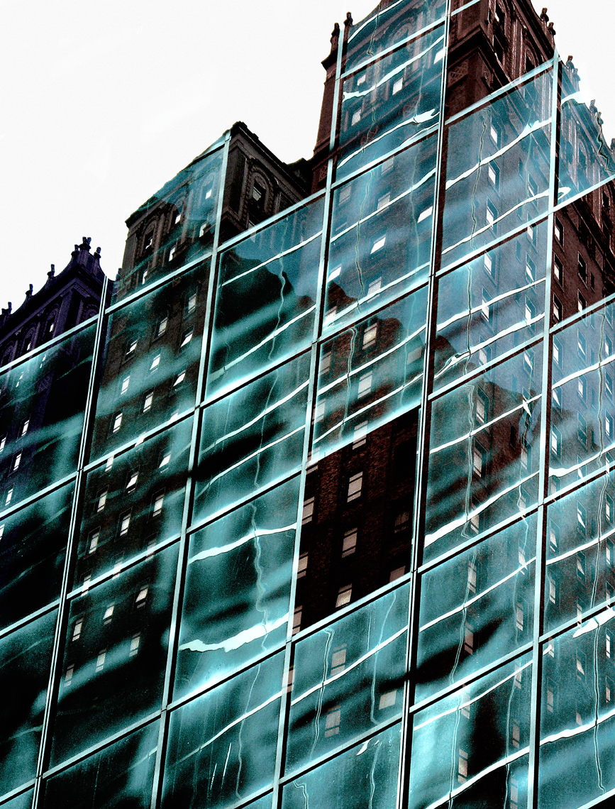 surface New York  manhattan reflection fractal glass structure deconstruction