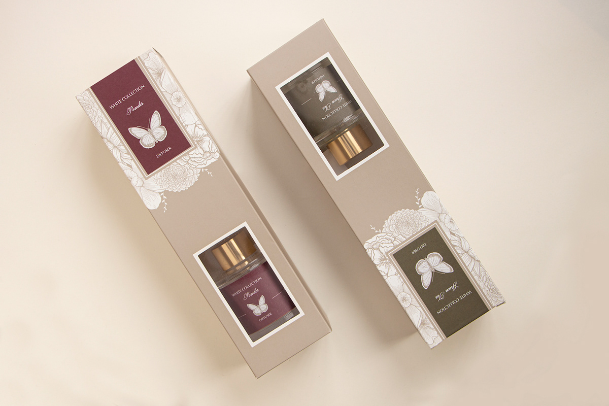 diffuser Packaging package flower grraphic design Fragrance autumn Collection