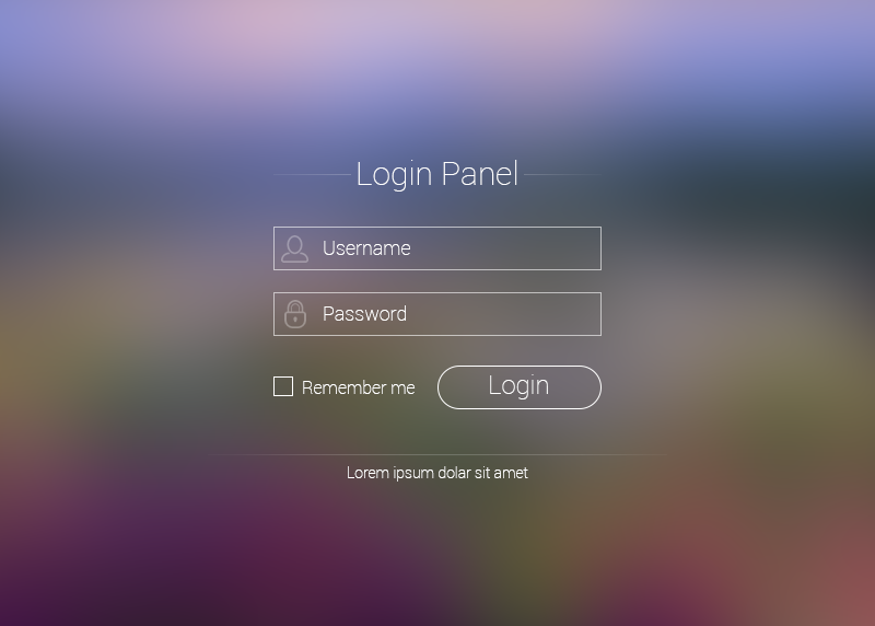Login Panel flat login panel login design