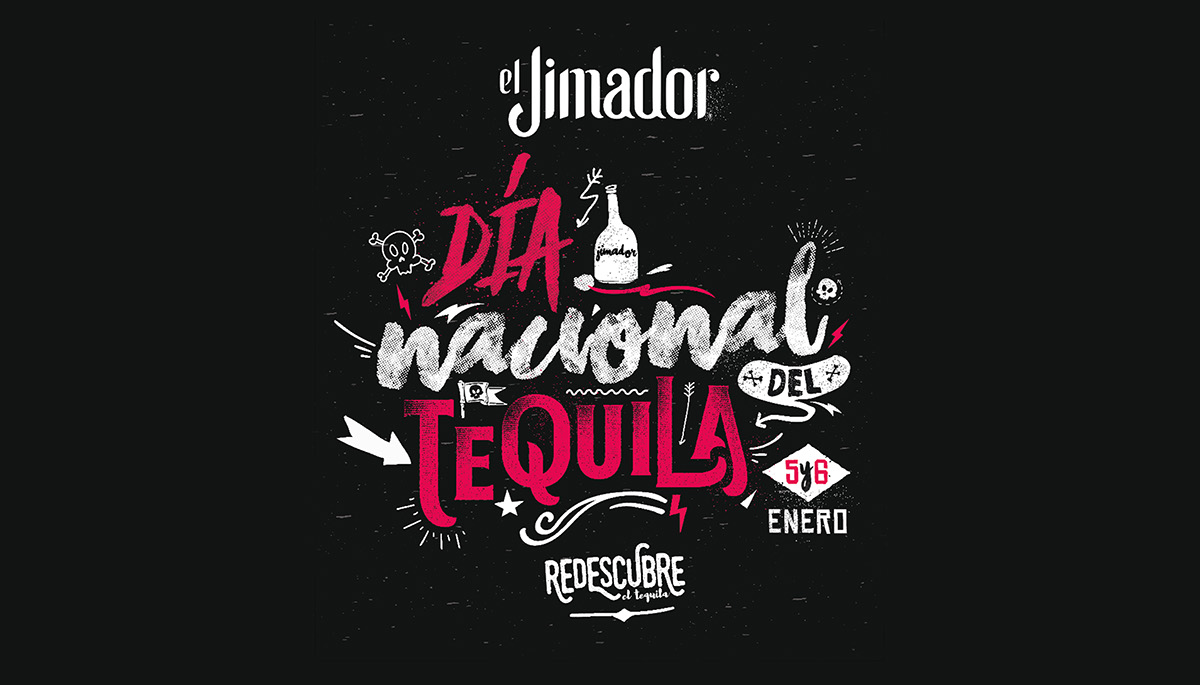 Tequila jimador dia nacional agave mexico calacas catrina skull party muertos death Tragos brand margarita