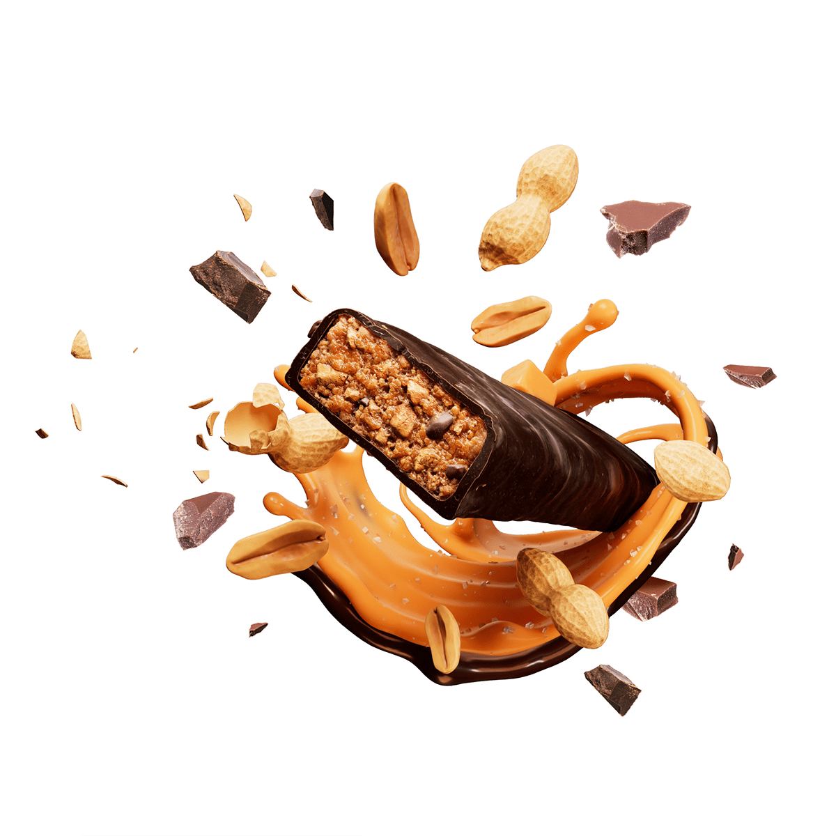 3D almond bar c4d CGI chocolat Food  food photography Liquid truffle