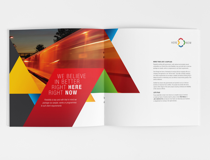 branding & design brochure Layout promotional material print rail industry Tactix recruitment light rail