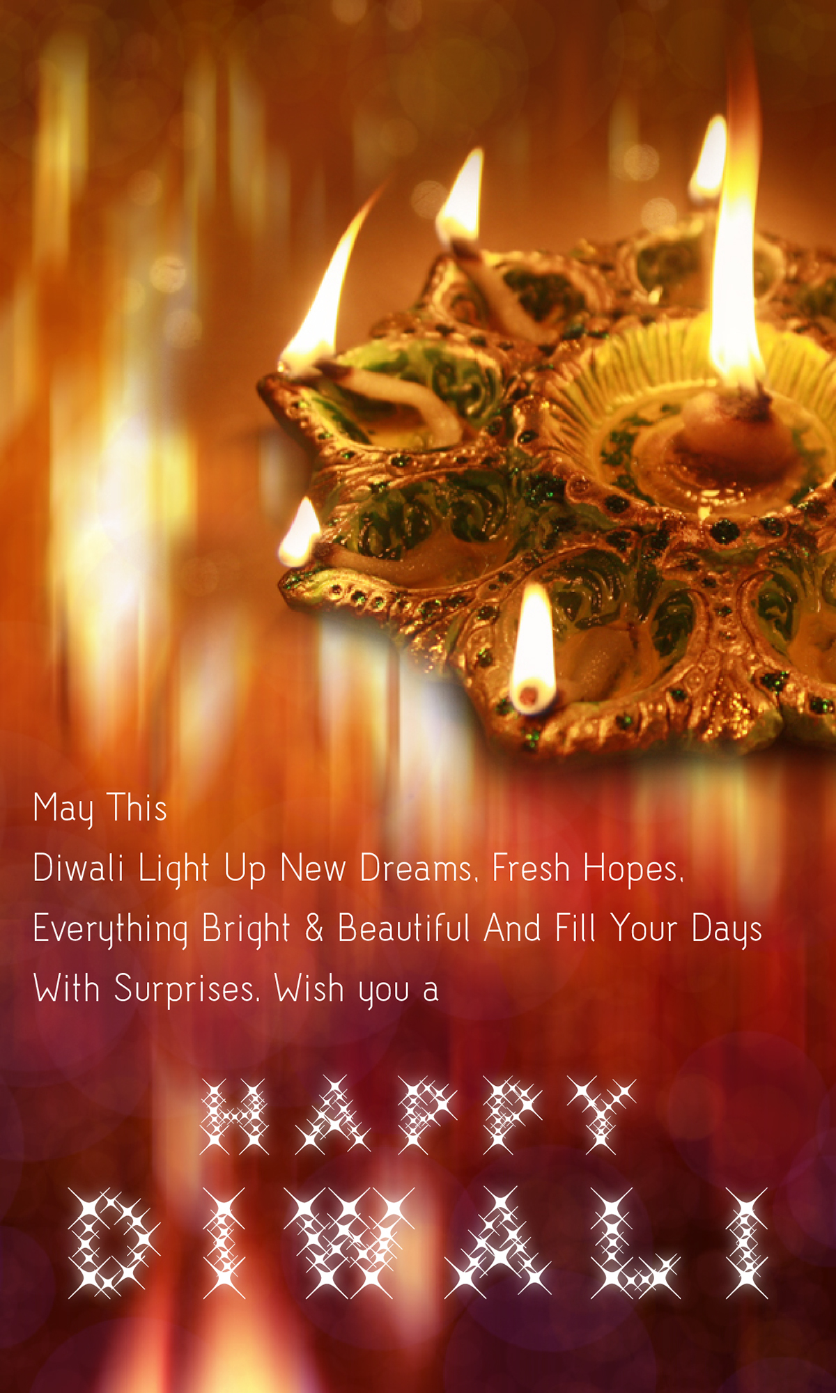 mailer Diwali greeting card graphic bokeh effect  holi