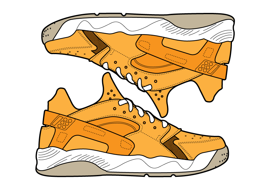 Nike huaraches footwear shoe design pattern art repeat documentation visual type typo sneaker