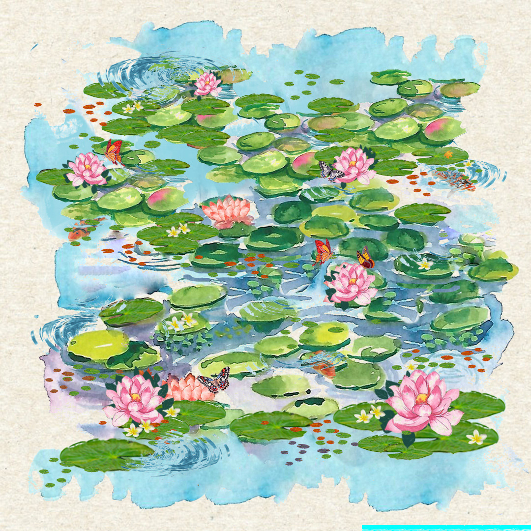 corals digital graphic design  illustrations Illustrator lotus pond photoshop rainforest traditional watercolor