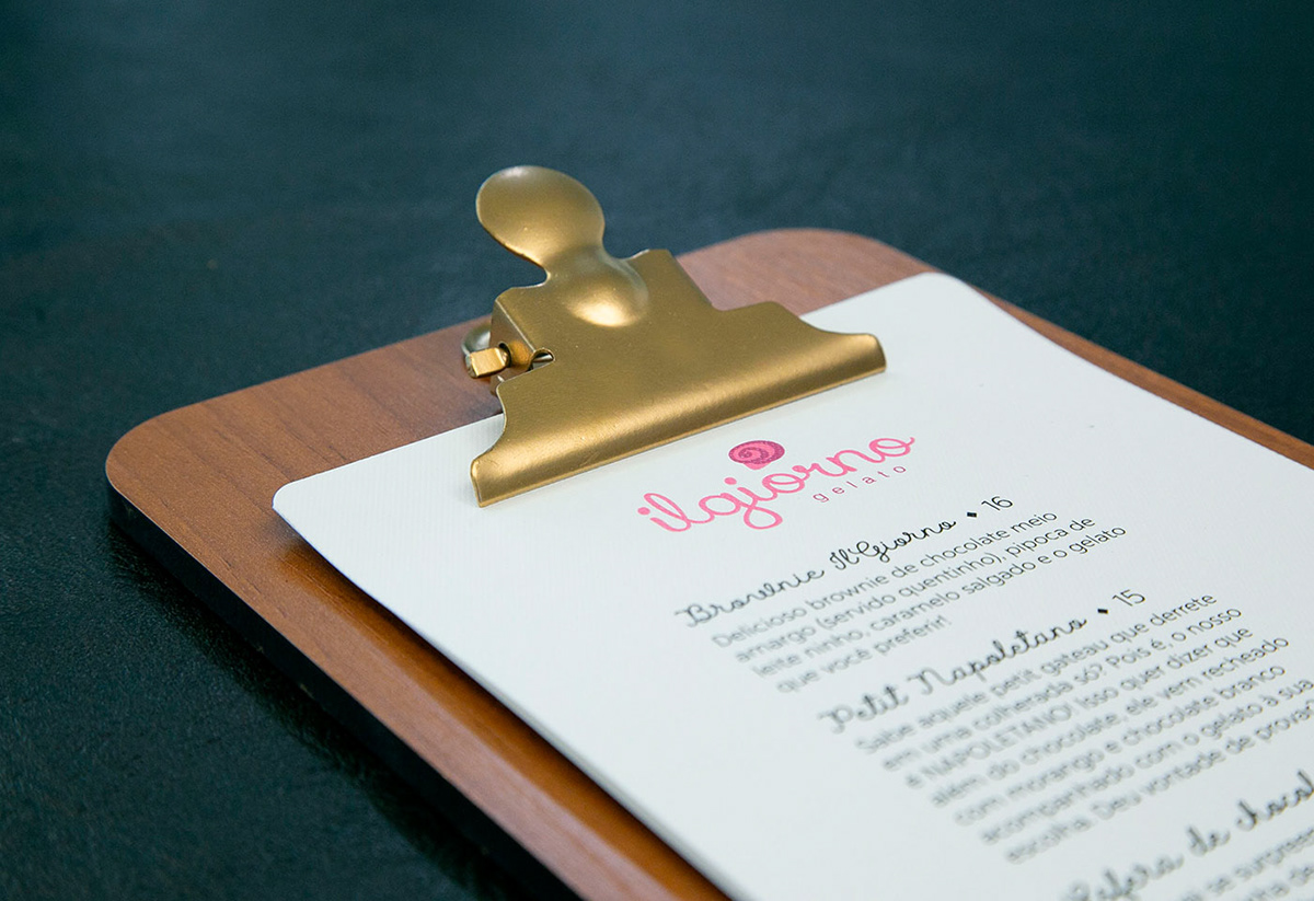 editorial menu Food  ice cream wood pink Pink Design clipboard product