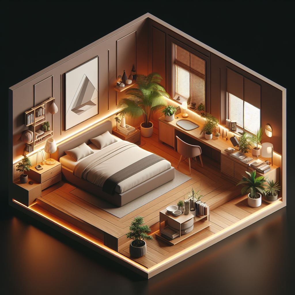 3d render Isometric room Isometric 3d visual room design interior styling Interior