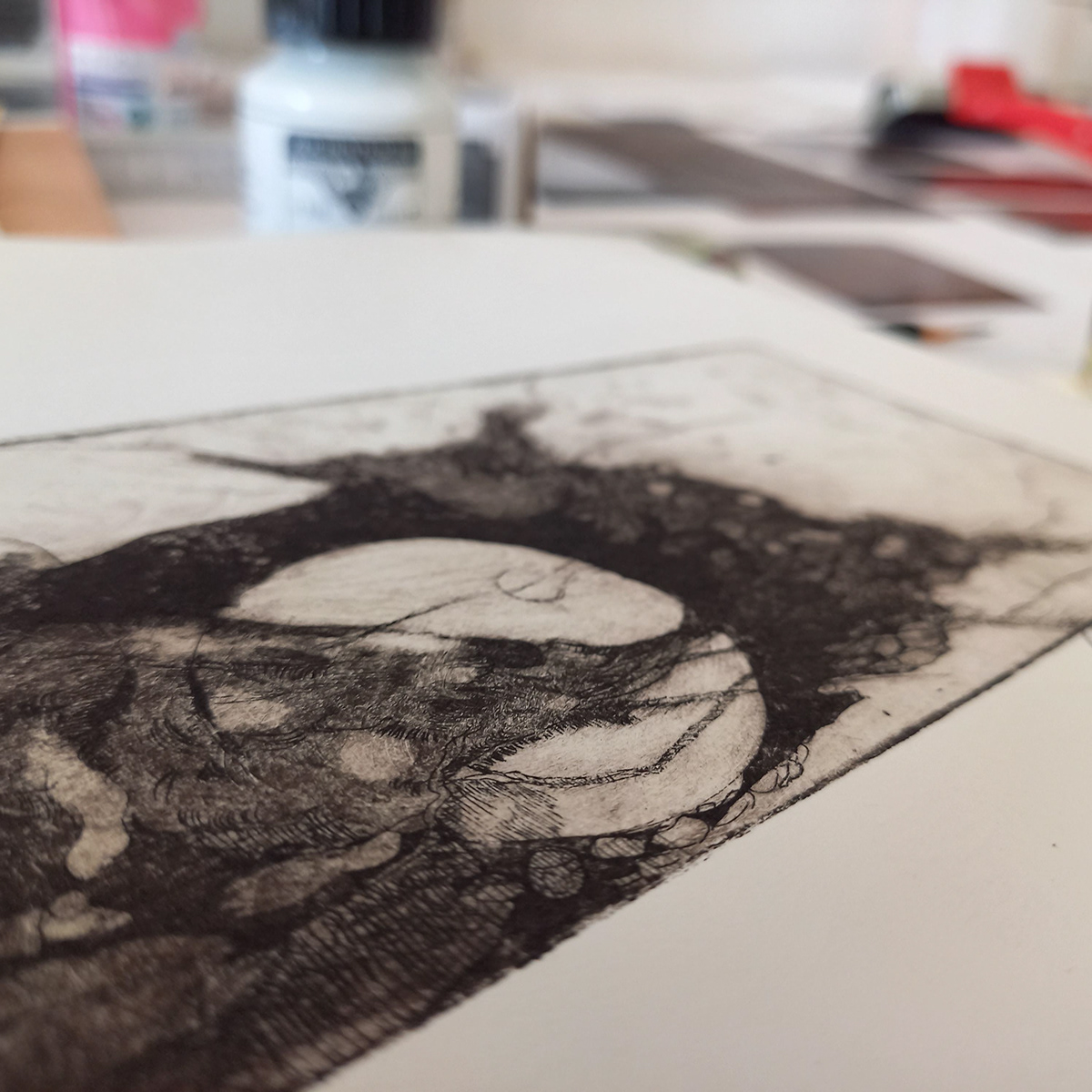 #copperplate #drawing #etching #intaglio #printmaking  #SeaLife #Sepia
