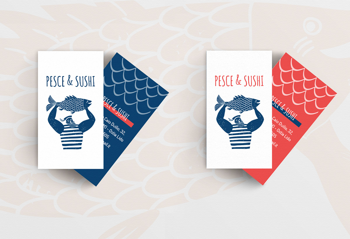 restile menu Sushi Business Cards ADV grafica