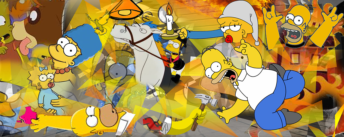 Simpsons Mural (black guernica Picasso Murals