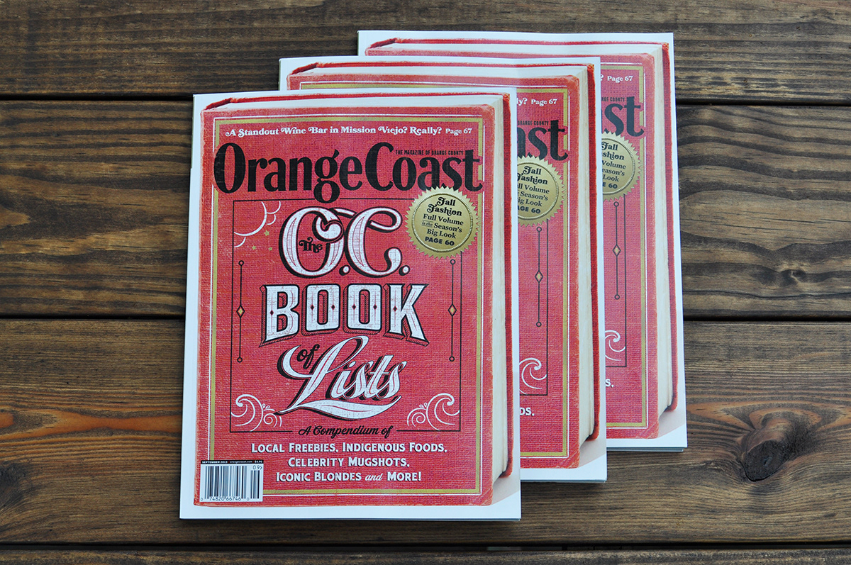 magazine cover orange county lettering book
