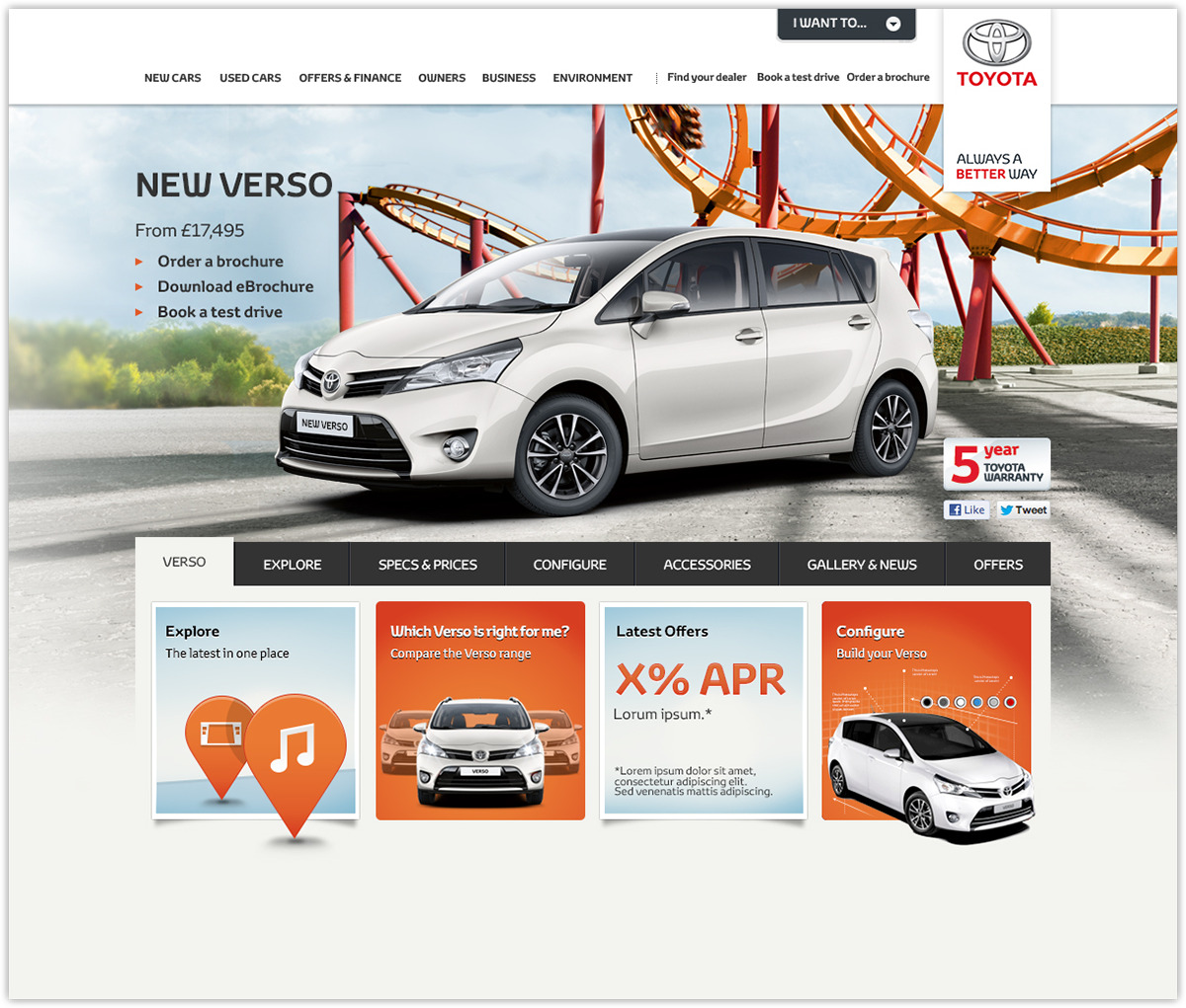 toyota Verso web site web site design car automotive   New Car automotive website Car Web Site