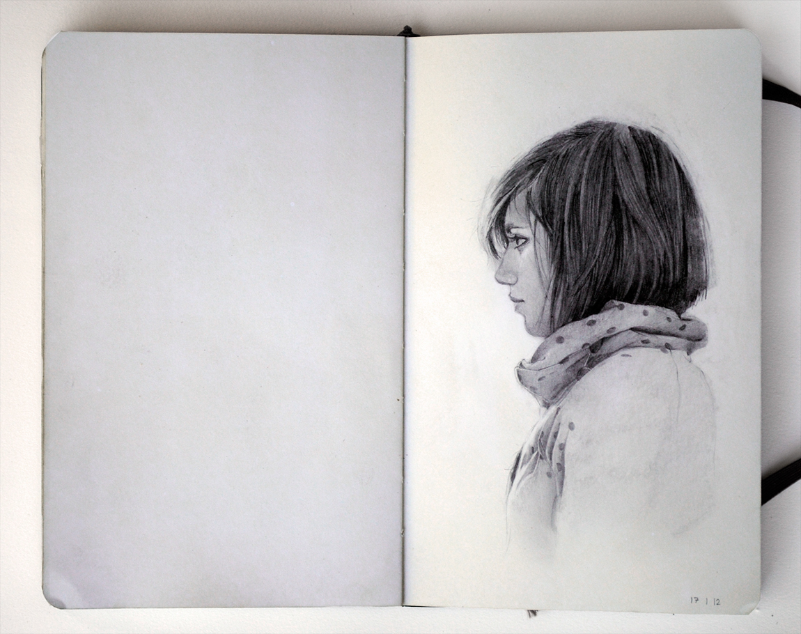 moleskine sketchbook lápis graphite portrait friends