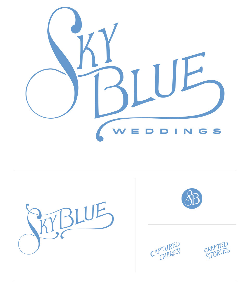 wedding videography SKY blue identity brand manual hand drawn Idlewild