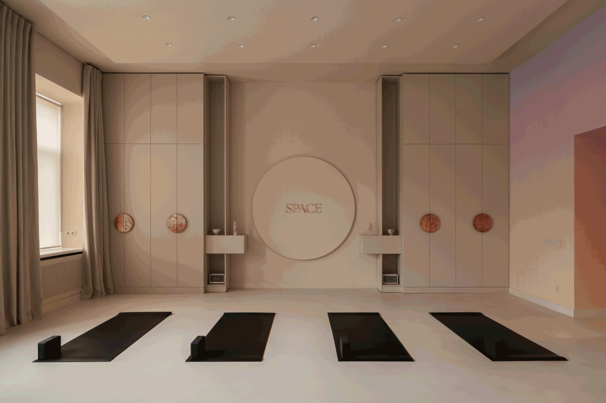 ukraine Kyiv interior design  Wellness Meditation Space spiritual Holistic Center yoga studio ambiance interior tearoom