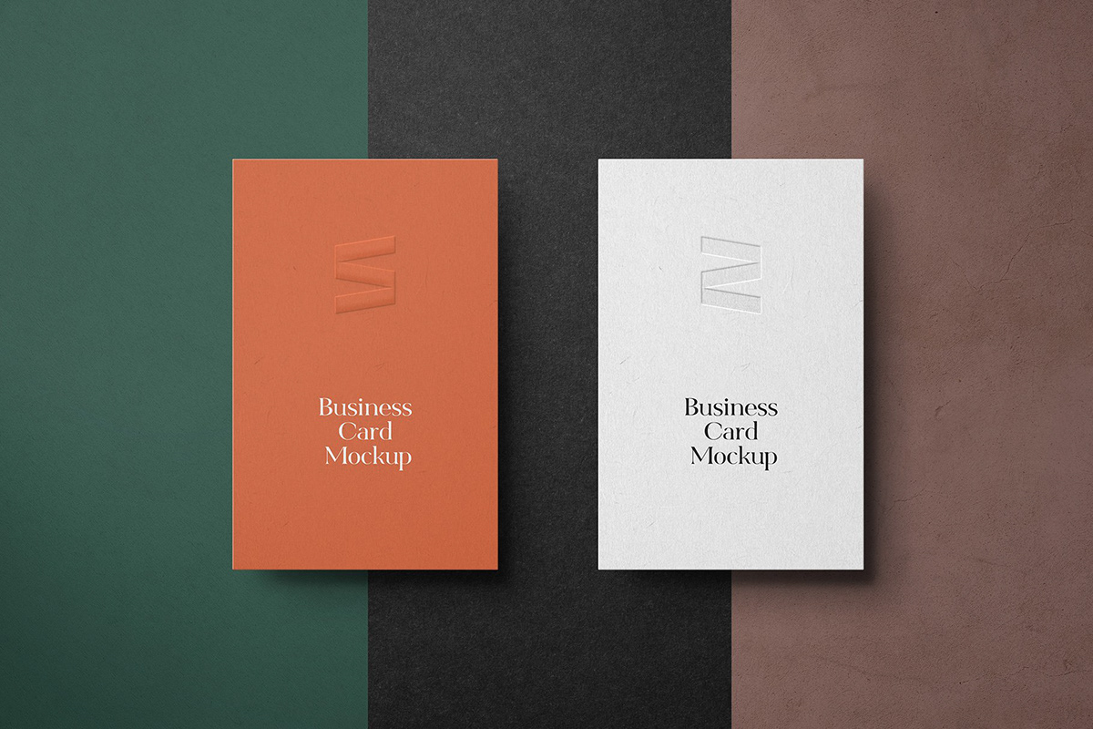 branding  business card design download logo Mockup paper texture vertical