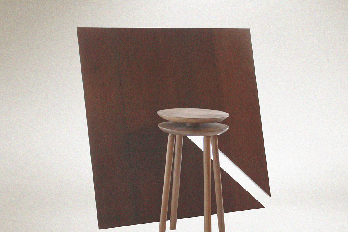 table stool multifunction lazy table wood
