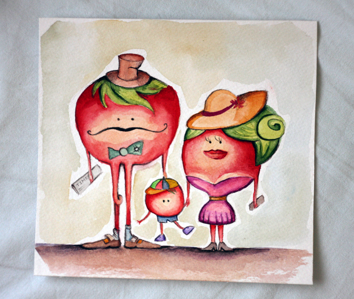 tomatoes family watercolor