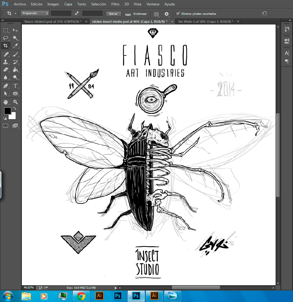 insect studio art sticker