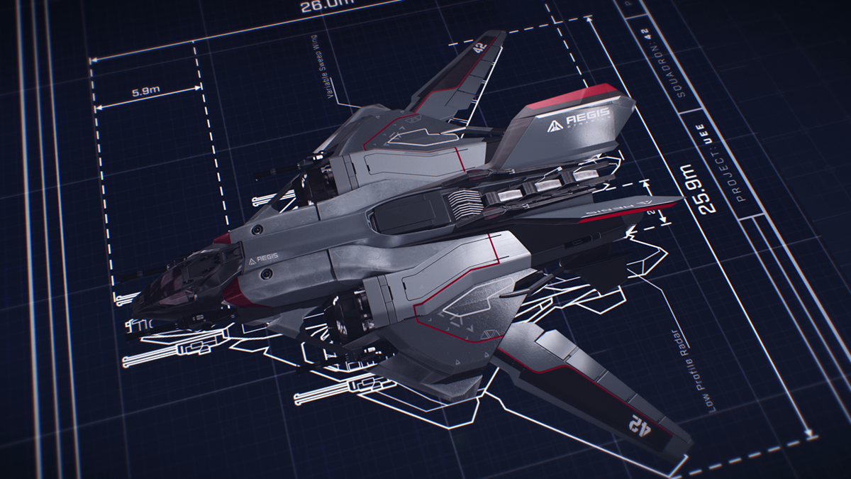 infographic 3D game video game spaceship sci-fi Star Citizen aegis sabre cinema 4d after effects