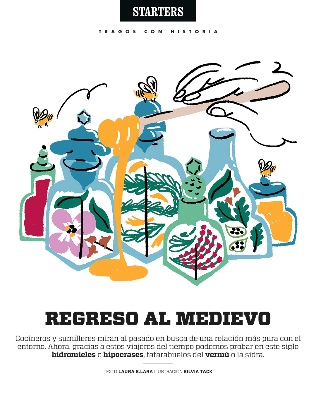 artesanal cuisine Culinary drinks Editorial Illustration food illustration gastronomy hidromiel magazine print