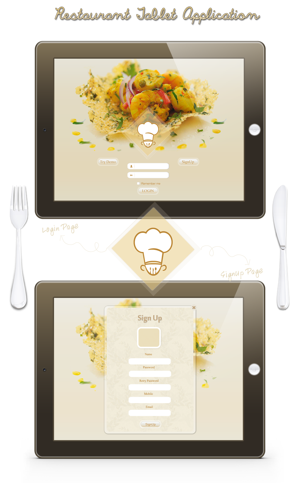 tablet mobile application restaurant