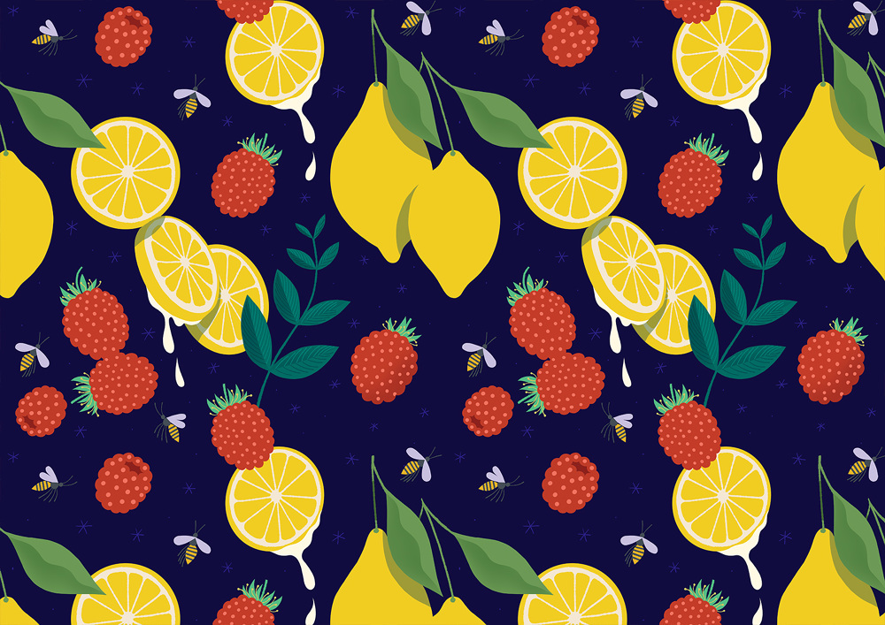 pattern ILLUSTRATION  commercial campaign ad fruity birds summer fresh