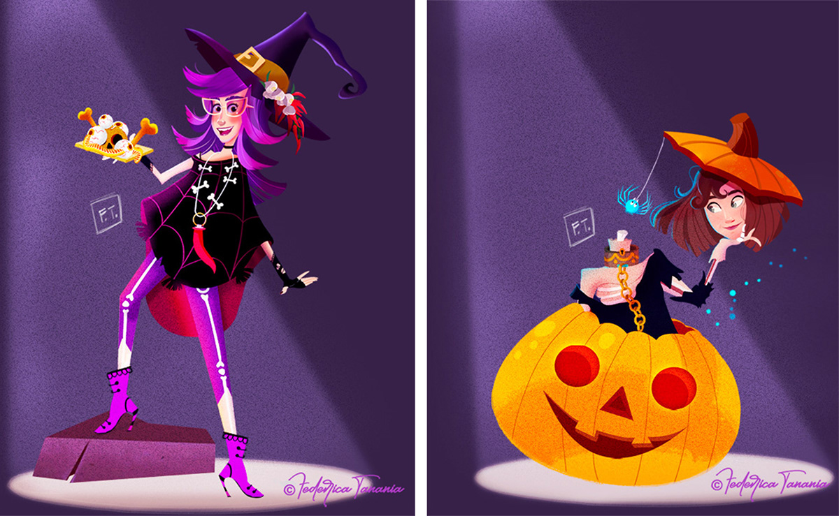 Digital Art  Halloween ILLUSTRATION  Illustrator paint photoshop