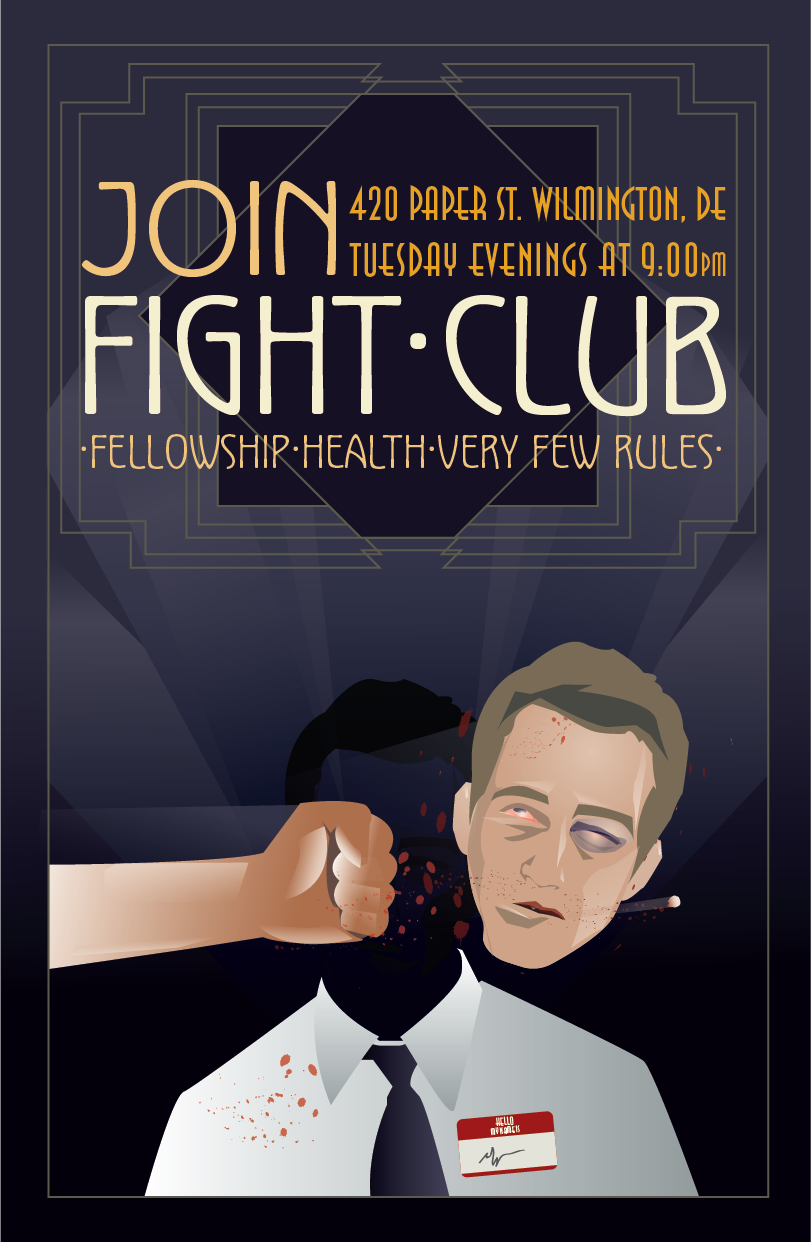 fight club poster art deco