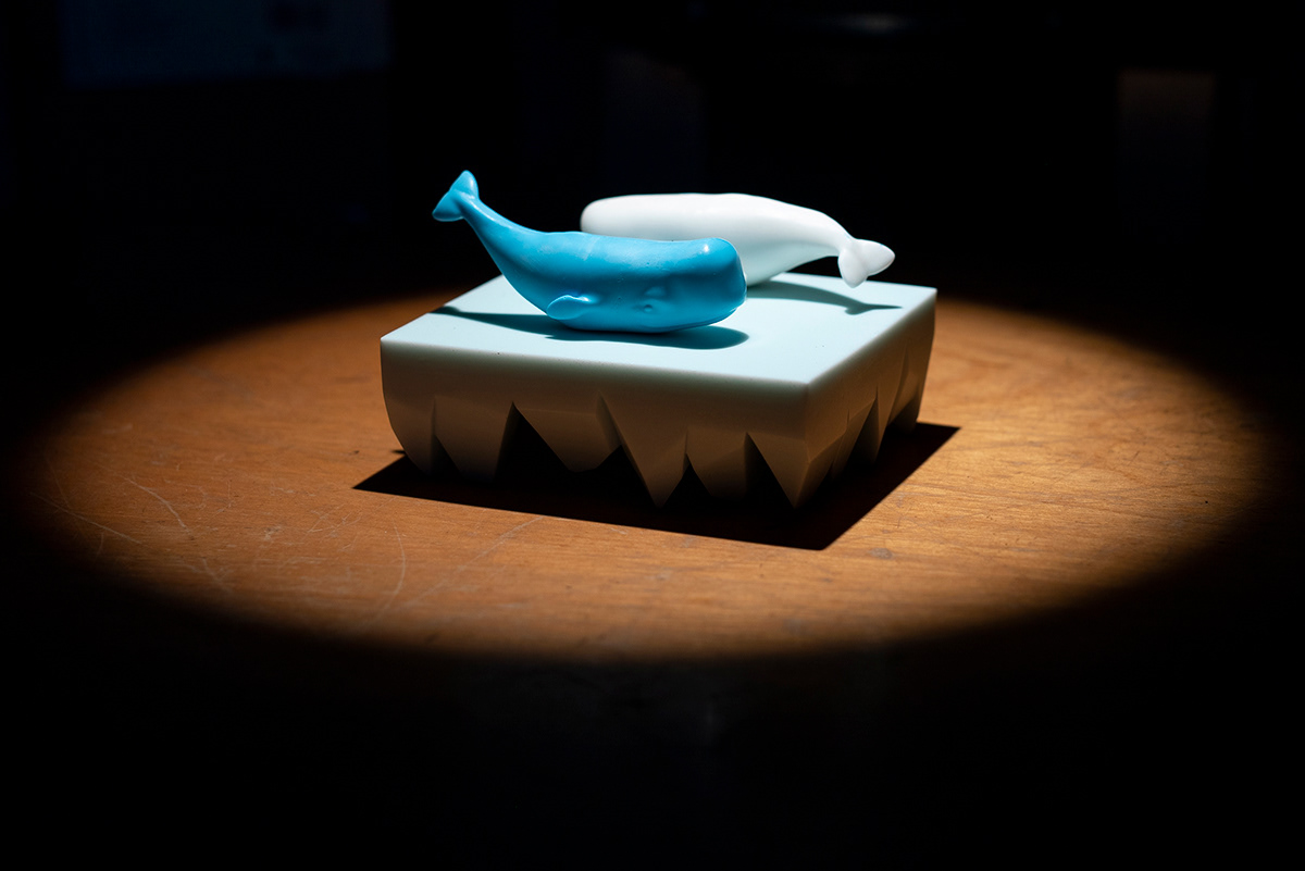 iceberg resin sculpture Whale
