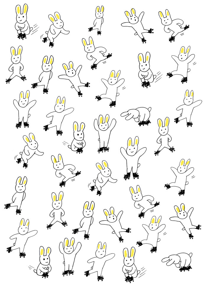Instant Rabbit pattern Character postcard design