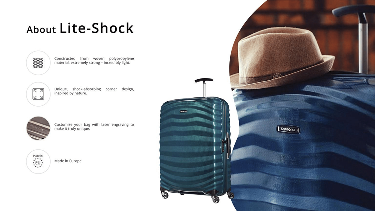samsonite B2B design presentation design Layout Design Ecommerce samdam luggage presentation travel bags
