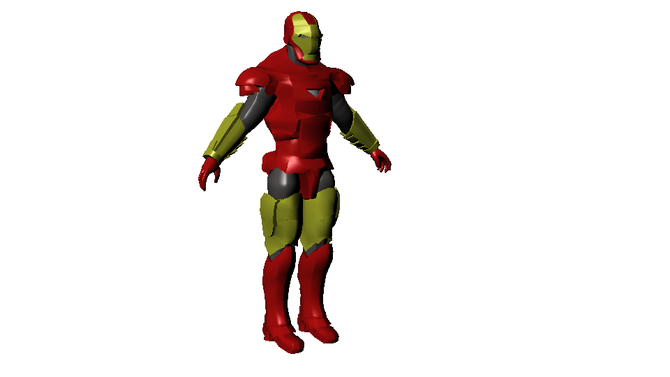 3D model iron man game rig