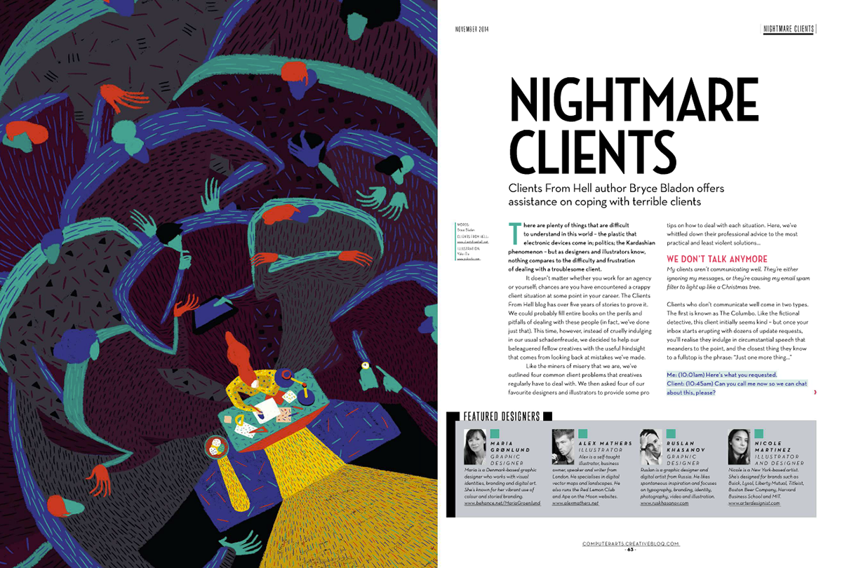 nightmare Client computer arts designer magazine