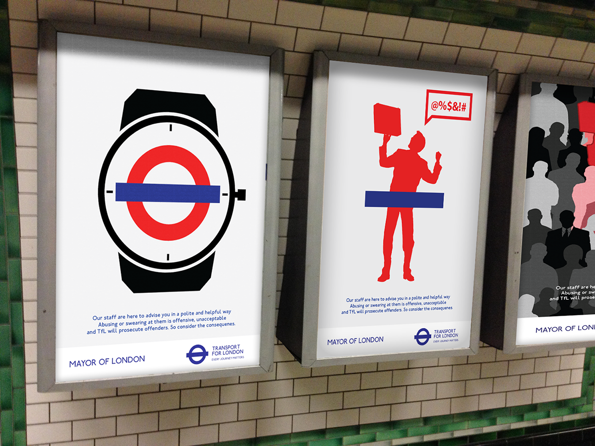 tfl underground London vincent Pericard campaign Anger rage poster tube