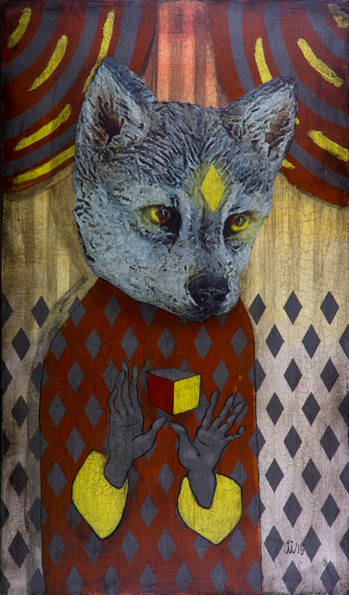 Buffalo wolf tiger saints diamond pattern Form Porportion colour theory pop surrealism maria evestus