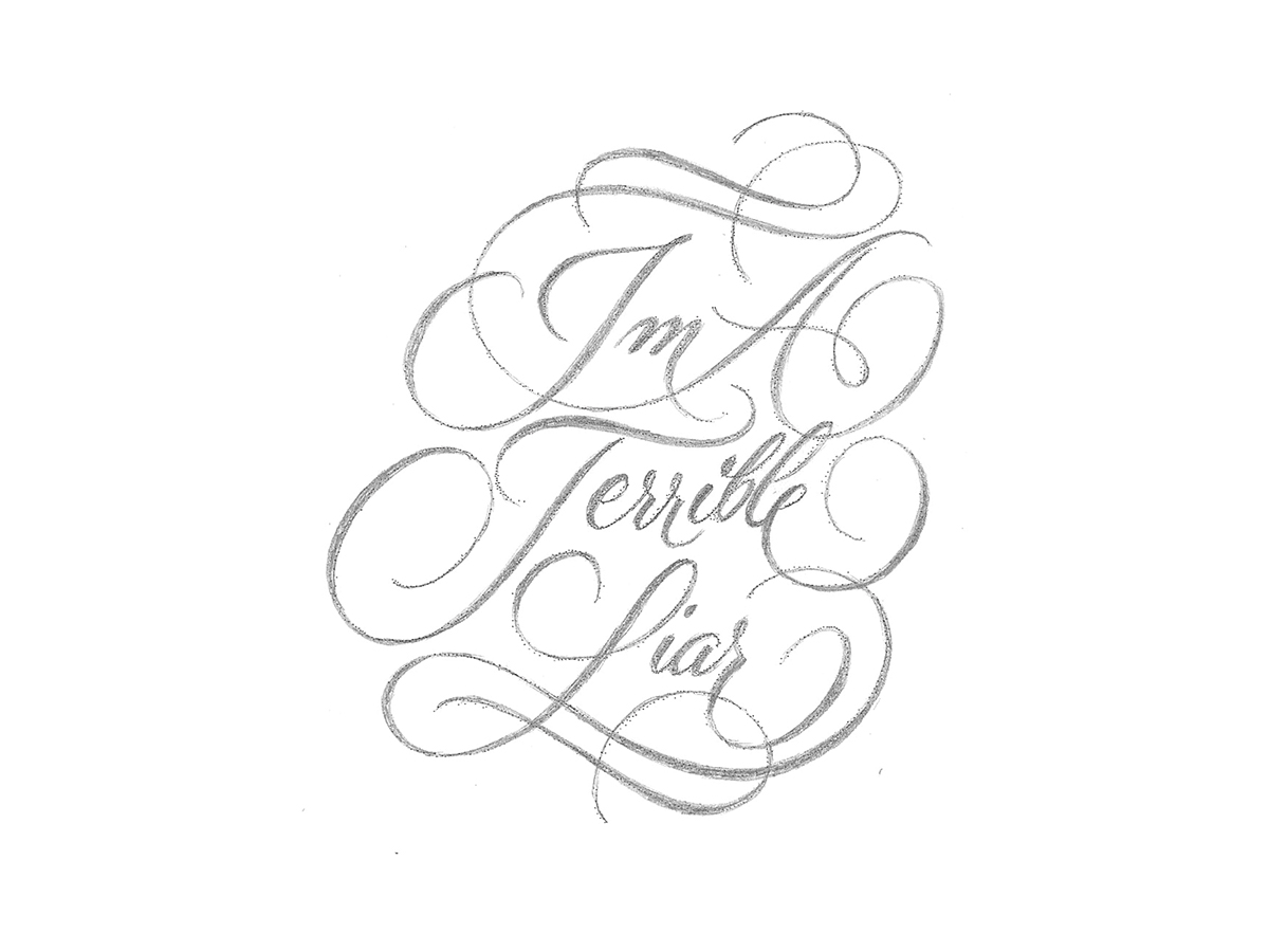 lettering type Script daily dishonesty sketching Swashes