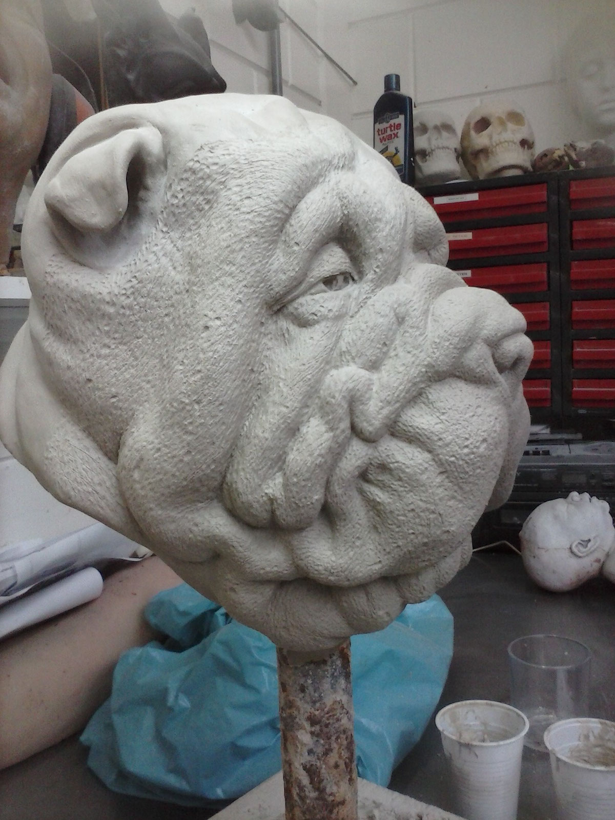 dog sculpture shar pei