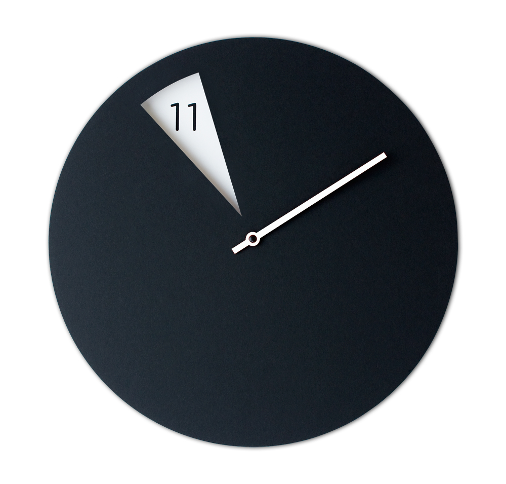 sabrina fossi  clock wall clock orologio plastic time color black product hand made minimal design