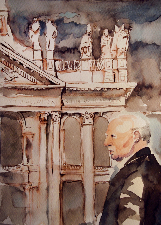 Rome watercolor watercolour dolls sketches heads