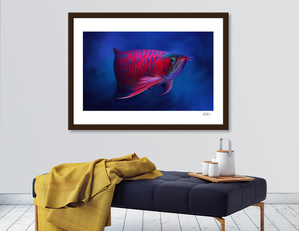 digital painting arowana fish art Canvas Design art model art Red Dragon Arowana Drawing 
