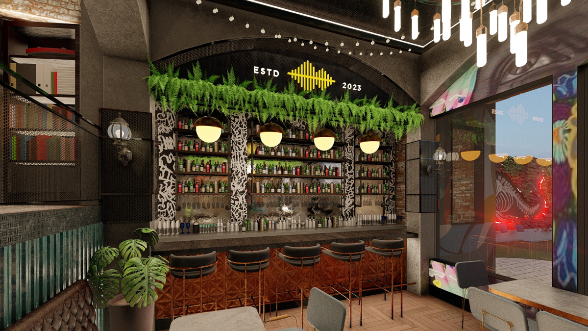 3D architecture bar colombia interiordesign Render rooftop