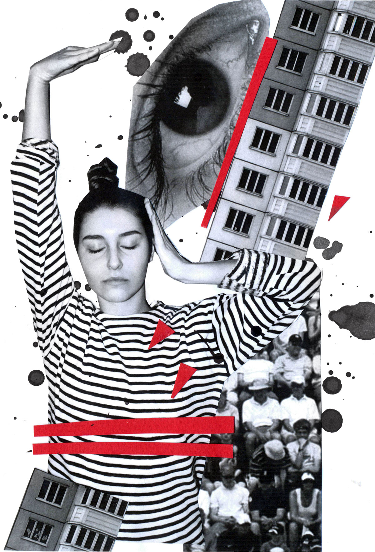 collage art photo black and white portrait social avantgarde