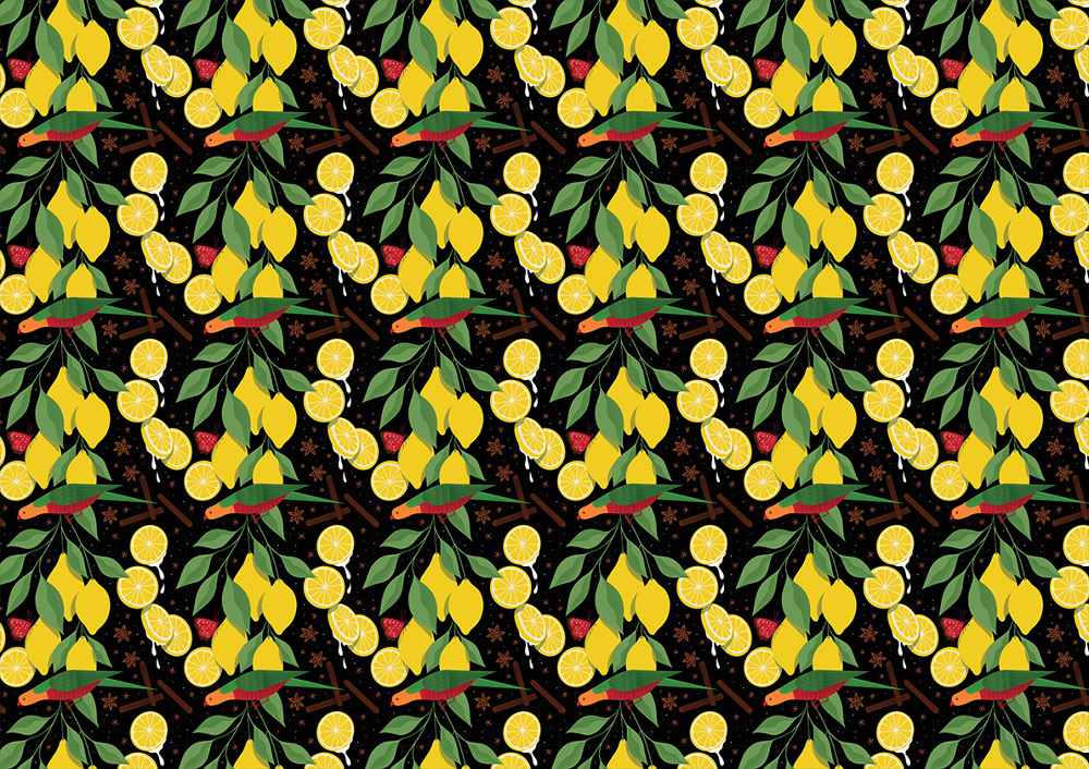 pattern ILLUSTRATION  commercial campaign ad fruity birds summer fresh