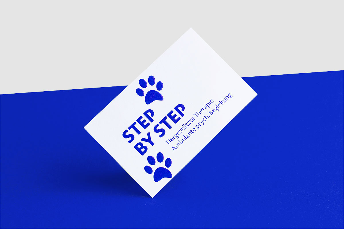 dog hund print blue signal businesscard business + card