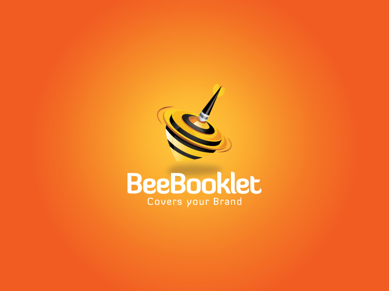 bee Booklet 3D orange book art target egypt cinets covering brand goal black logo concept