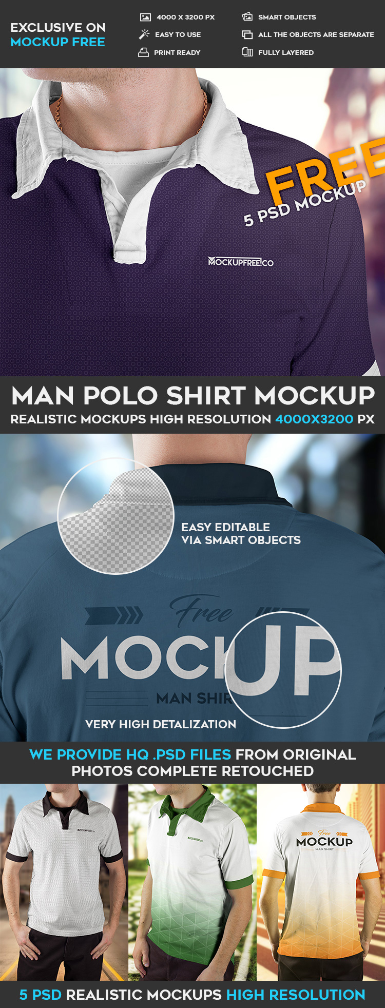 Clothing Fashion  male man polo polo shirt Mockup free product mockups