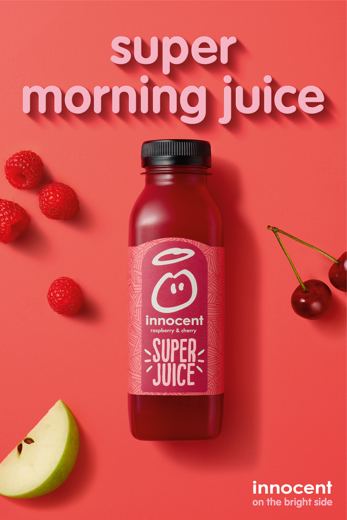 juice smoothie poster OOH print shadow colour advert Advertising  3D Type